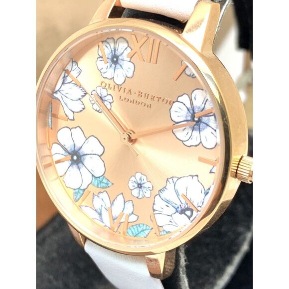 Olivia Burton Women's Watch OBW0706 Quartz Floral Dial Rose Gold Leather… - Picture 12 of 13